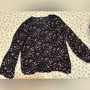 Apt. 9 Black and Purple Floral Blouse